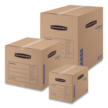 Bankers Box® Smoothmove Basic Moving Boxes, Large, Regular Slotted Container (rsc), 18" X 18" X 24", Brown Kraft-blue, 15-carton freeshipping - TVN Wholesale